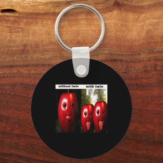 Funny Silly Ai Gen Z Meme Brainrot Humor Twins Bro Schlüsselanhänger (Vorderseite)