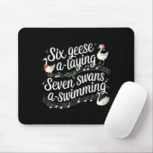 Funny Silly Goose 6 Geese Laying 7 Swans Swimming Mousepad (Mit Mouse)
