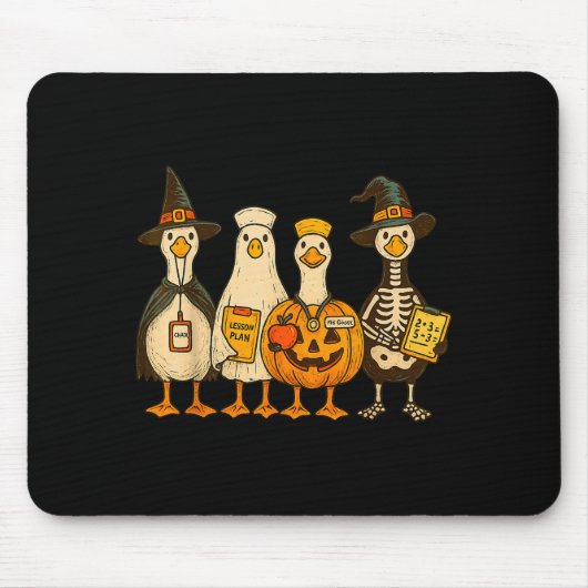 Funny Silly Goose Teacher Halloween Trick Or Teach Mousepad (Vorne)