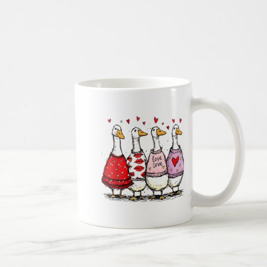 Funny Silly Goose Valentine Trendy Valentine's Day Kaffeetasse (Rechts)