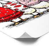 Funny Silly Goose Valentine Trendy Valentine's Day Poster (Ecke)