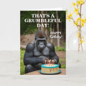 Funny Silver Back Gorilla feiert Geburtstag Karte (Gelbe Blume)