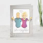 Funny Silver Jubiläum Ehemann Ehefrau Cartoon Karte (Vorderseite)