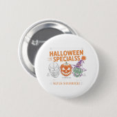 Funny Silver Kleeblatt Neuheiten Halloween Special Button (Vorne & Hinten)