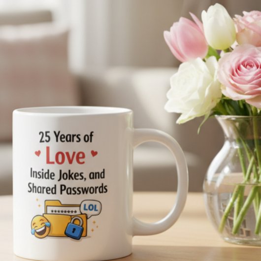 Funny Silver Wedding Anniversary Mug Gift Jumbo-Tasse
