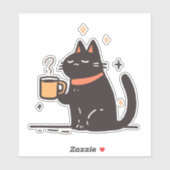 Funny Simple Black Chat mit Coffee Cup Aufkleber (Blatt)