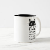 Funny Simple Cat Puns Freak Meowt Zweifarbige Tasse (VorderseiteRechts)