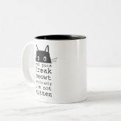 Funny Simple Cat Puns Freak Meowt Zweifarbige Tasse (Vorderseite Links)