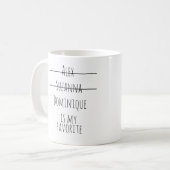 Funny Simple Favorite Child Names Mother's Day Mam Kaffeetasse (Vorderseite Links)