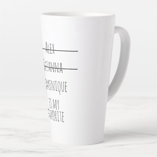 Funny Simple Favorite Child Names Mother's Day Mam Milchtasse (Rechte Ecke)