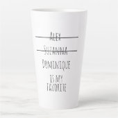 Funny Simple Favorite Child Names Mother's Day Mam Milchtasse (Vorderseite)