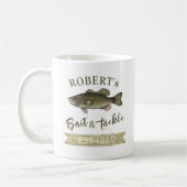 Funny Simple Fisherman Bait and Tackle Sign Fish Kaffeetasse (Links)