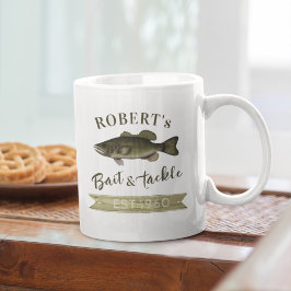 Funny Simple Fisherman Bait and Tackle Sign Fish Kaffeetasse