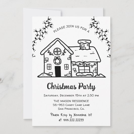 Funny Simple Gingerbrot Weihnachten Party Einladung (Vorderseite)