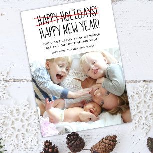 Funny Simple Happy New Year Holiday Card Feiertagskarte