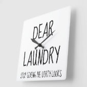 Funny Simple Laundry Room Quadratische Wanduhr (Winkel)