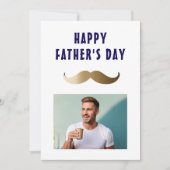 Funny Simple Mustache Happy Vatertag Foto Karte (Vorderseite)
