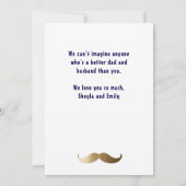 Funny Simple Mustache Happy Vatertag Foto Karte (Rückseite)