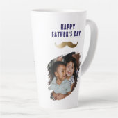 Funny Simple Mustache Happy Vatertag Foto Milchtasse (Rechte Ecke)
