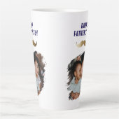 Funny Simple Mustache Happy Vatertag Foto Milchtasse (Vorderseite)