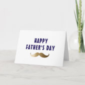 Funny Simple Mustache Happy Vatertag Karte (Vorderseite)