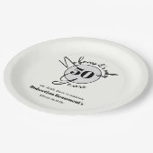 Funny Simple No Fears 50th birthday party Pappteller (Schrägansicht)