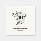 Funny Simple No Fears 50th birthday party Serviette (Vorderseite)