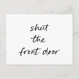 Funny Simple Schwarz-weiß New Zuhause Address Ankündigungspostkarte