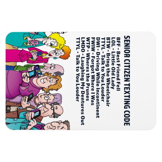 Funny Sims für Senioren Magnet (Horizontal)