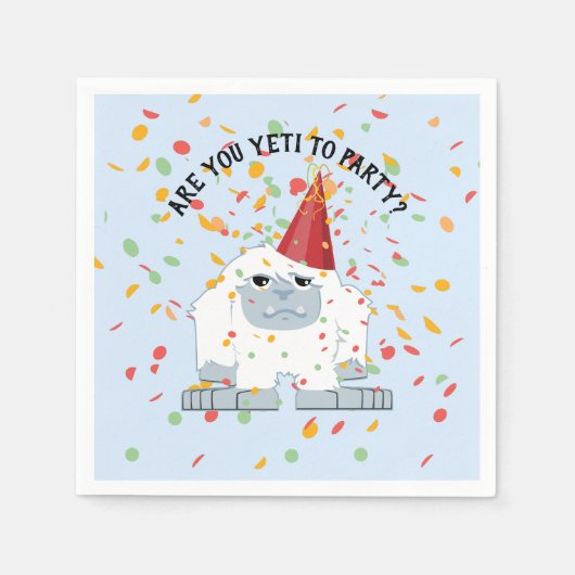 Funny sind Sie Yeti Party Niedlichen Cartoon Yeti Serviette (Vorderseite)