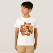 Funny Sing Cat mit Mikrofon Art T-Shirt (Vorne ganz)