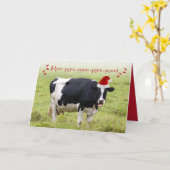 Funny Sing Weihnachtskuh Karte (Gelbe Blume)