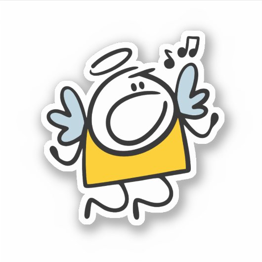 Funny singangel aufkleber (Vorderseite)