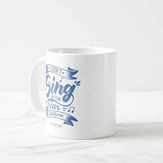 Funny Singen im Auto Geschenk Kaffeetasse (Vorderseite Links)