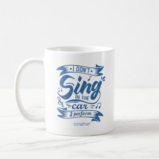 Funny Singen im Auto Geschenk Kaffeetasse (Links)