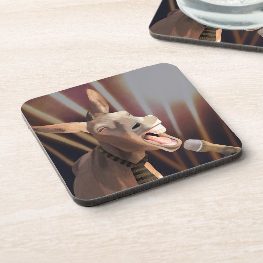 Funny Singing Donkey Farm Animal Getränkeuntersetzer (Linke Seite)