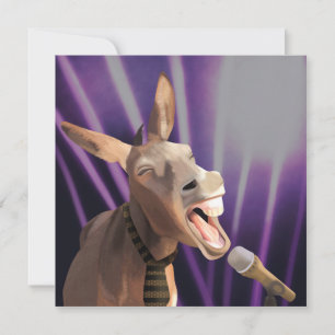 Funny Singing Donkey Farm Animal Lila Background