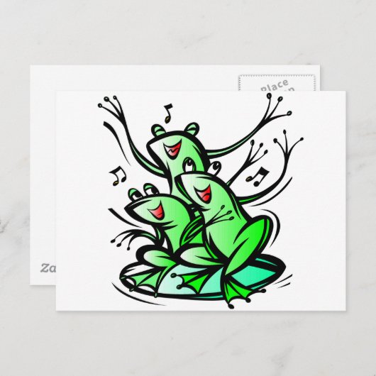 Funny SInging Frogs Postkarte (Vorne/Hinten)