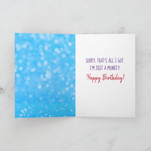 Funny Singing Monkey Birthday Karte (Innenseite)