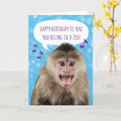 Funny Singing Monkey Birthday Karte (Gelbe Blume)