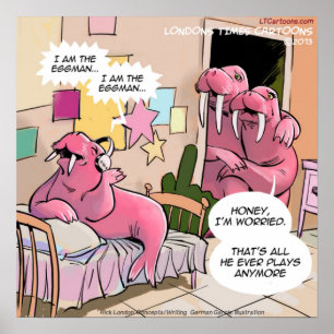 Funny Singing Walrus Poster