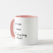 Funny Single beschäftigt als Queen Checkbox Tasse (Vorderseite Links)