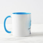 Funny Single Snowman mit Soft Blue Tinge auf WHITE Tasse (Links)