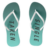 Funny Single Taken Sign Aquamarin Badesandalen (Fußbett)