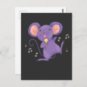 Funny singt Maus Lover Microphone Sängerin Postkarte (Vorne/Hinten)