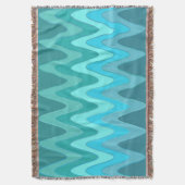 Funny Sinus Waves Ocean Blue + Ihre Idee Decke (Vorderseite Vertikal)