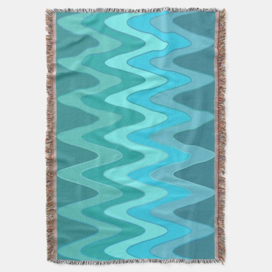 Funny Sinus Waves Ocean Blue + Ihre Idee Decke (Vorderseite Vertikal)