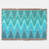 Funny Sinus Waves Ocean Blue + Ihre Idee Decke (Vorderseite)