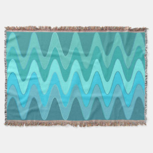 Funny Sinus Waves Ocean Blue + Ihre Idee Decke