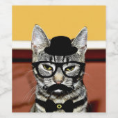 Funny: Sir Cat Weinetikett (Einzelnes Label)